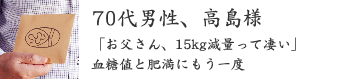 70代男性、高島様 70代男性、高島様