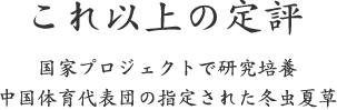 これ以上の定評｜国家プロジェクトで研究培養 中国体育代表団の指定された冬虫夏草