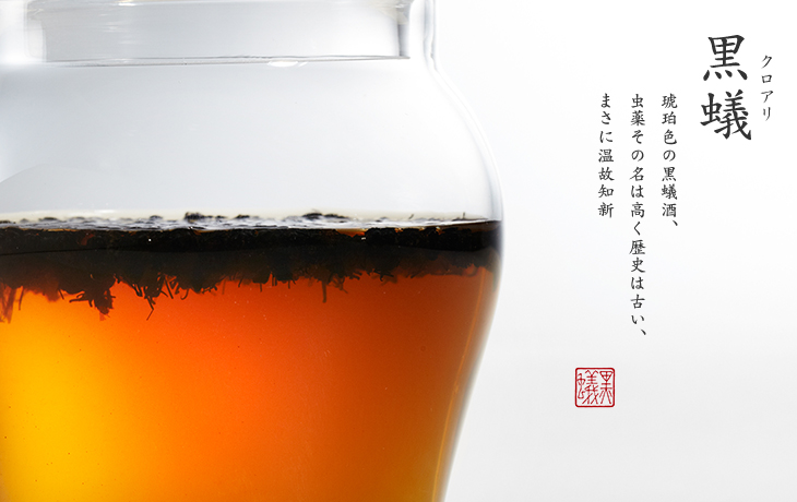 黒蟻姿｜琥珀色の黒蟻酒、虫薬その名は高く歴史は古い、まさに温故知新